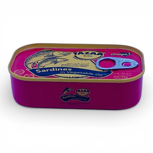 تونة السردين تازا بالزيت النباتي 125 جرام