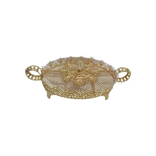 صحون مكسرات مقسم كبير ذهبي رقم K 1-0119 / S