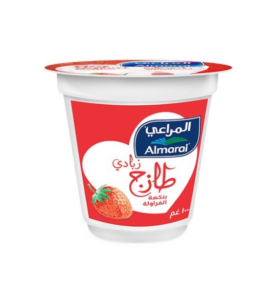 زبادي المراعي طازج بالفراولة 100 جم