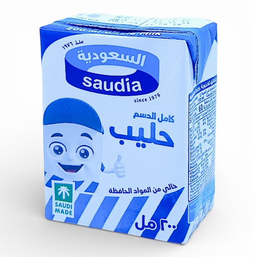 حليب السعودية كامل الدسم  200 مل باكت