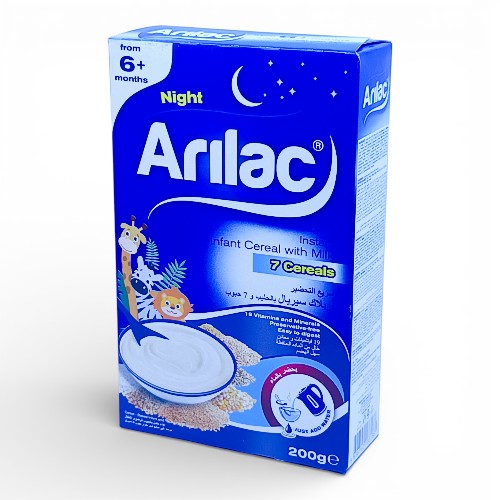 غذاء اطفال اريلاك سيريال بالحليب و7حبوب متنوعة 200 جم