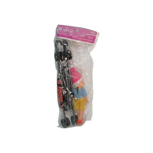 عروسة مع عربية اطفال حديد